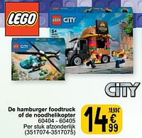 De hamburger foodtruck of de noodhelikopter 60404 60405-Lego
