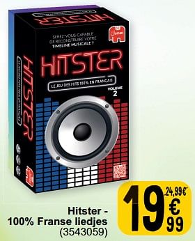 Promoties Hitster - 100% Franse liedjes - Jumbo - Geldig van 19/03/2024 tot 30/03/2024 bij Cora