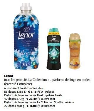 Promotions Lenor tous les produits la collection ou parfums de linge en perles - Lenor - Valide de 13/03/2024 à 26/03/2024 chez Colruyt