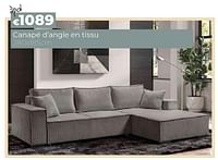 Promotions Canapé d`angle en tissu - Produit Maison - Euroshop - Valide de 14/03/2024 à 31/05/2024 chez Euro Shop