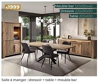 Promotions Salle à manger dressoir + table + meuble bar - Produit Maison - Euroshop - Valide de 14/03/2024 à 31/05/2024 chez Euro Shop
