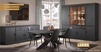 Promoties Salle à manger meuble mural + table + dessoir - Huismerk - Euroshop - Geldig van 14/03/2024 tot 31/05/2024 bij Euro Shop