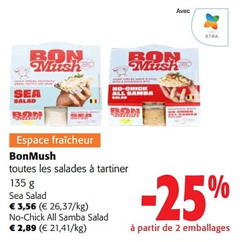Promotions Bonmush toutes les salades à tartiner - Bonmush - Valide de 13/03/2024 à 26/03/2024 chez Colruyt