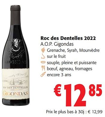 Promotions Roc des dentelles 2022 a.o.p. gigondas - Vins rouges - Valide de 13/03/2024 à 26/03/2024 chez Colruyt