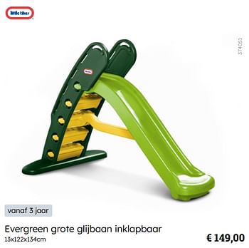 Promotions Evergreen grote glijbaan inklapbaar - Little Tikes - Valide de 08/03/2024 à 30/06/2024 chez Multi Bazar