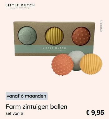 Promotions Farm zintuigen ballen - Little Dutch - Valide de 08/03/2024 à 30/06/2024 chez Multi Bazar