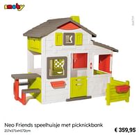 Neo friends speelhuisje met picknickbank-Smoby