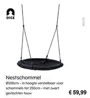 Promoties Nestschommel - Dice - Geldig van 08/03/2024 tot 30/06/2024 bij Multi Bazar
