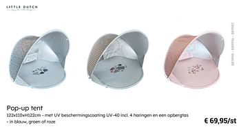 Promoties Pop-up tent - Little Dutch - Geldig van 08/03/2024 tot 30/06/2024 bij Multi Bazar