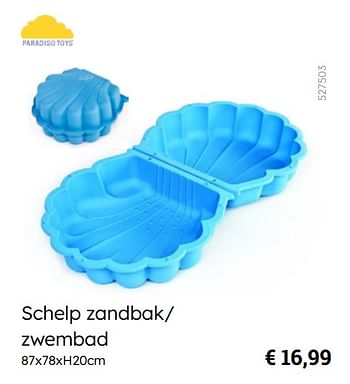 Promotions Schelp zandbak- zwembad - Paradiso Toys - Valide de 08/03/2024 à 30/06/2024 chez Multi Bazar