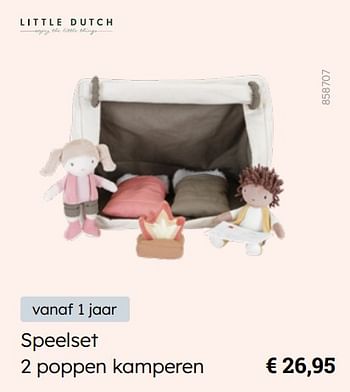 Promotions Speelset 2 poppen kamperen - Little Dutch - Valide de 08/03/2024 à 30/06/2024 chez Multi Bazar