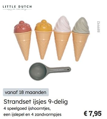 Promotions Strandset ijsjes 9-delig - Little Dutch - Valide de 08/03/2024 à 30/06/2024 chez Multi Bazar