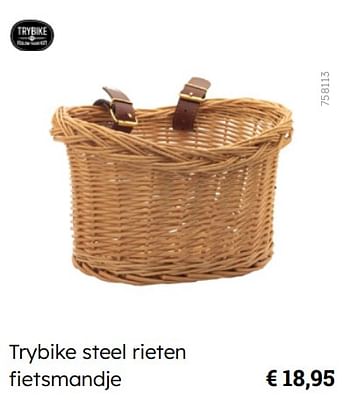 Promoties Trybike steel rieten fietsmandje - Trybike - Geldig van 08/03/2024 tot 30/06/2024 bij Multi Bazar