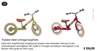 Promoties Trybike steel vintage loopfiets - Trybike - Geldig van 08/03/2024 tot 30/06/2024 bij Multi Bazar
