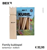 Promoties Family kubbspel - Bex - Geldig van 08/03/2024 tot 30/06/2024 bij Multi Bazar