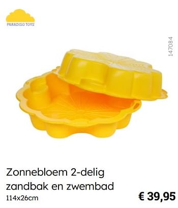 Promoties Zonnebloem 2-delig zandbak en zwembad - Paradiso Toys - Geldig van 08/03/2024 tot 30/06/2024 bij Multi Bazar