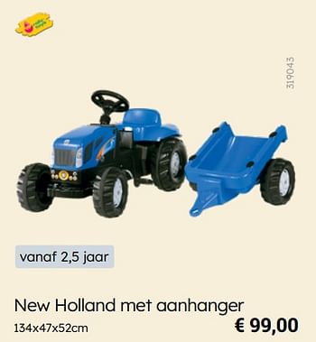 Promotions New holland met aanhanger - Rolly toys - Valide de 08/03/2024 à 30/06/2024 chez Multi Bazar