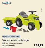 Promoties Tractor met aanhanger - Ecoiffier - Geldig van 08/03/2024 tot 30/06/2024 bij Multi Bazar