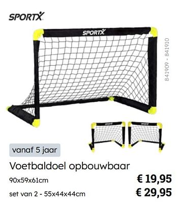 Promoties Voetbaldoel opbouwbaar - SportX - Geldig van 08/03/2024 tot 30/06/2024 bij Multi Bazar