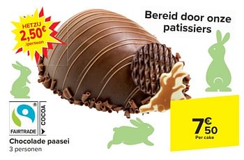 Promotions Chocolade paasei - Fair Trade - Valide de 20/03/2024 à 02/04/2024 chez Carrefour