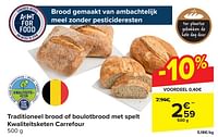 Traditioneel brood of boulotbrood met spelt kwaliteitsketen carrefour-Huismerk - Carrefour 