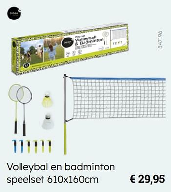 Promotions Volleybal en badminton speelset - Didak - Valide de 08/03/2024 à 30/06/2024 chez Multi Bazar