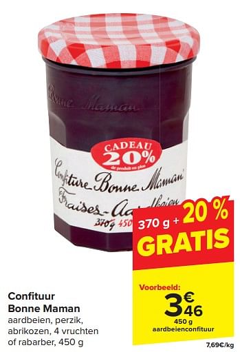 Promoties Aardbeienconfituur - Bonne Maman - Geldig van 20/03/2024 tot 02/04/2024 bij Carrefour