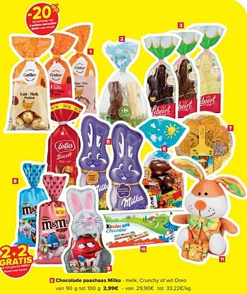 Promoties Chocolade paashaas milka - Milka - Geldig van 20/03/2024 tot 02/04/2024 bij Carrefour