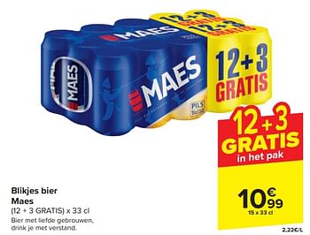 Promotions Blikjes bier maes - Maes - Valide de 20/03/2024 à 02/04/2024 chez Carrefour