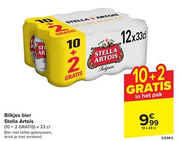 Promotions Blikjes bier stella artois - Stella Artois - Valide de 20/03/2024 à 02/04/2024 chez Carrefour