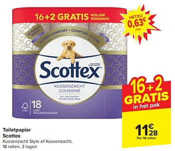 Promotions Toiletpapier scottex - Scottex - Valide de 20/03/2024 à 02/04/2024 chez Carrefour