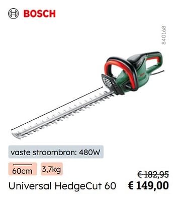 Promoties Bosch universal hedgecut 60 - Bosch - Geldig van 08/03/2024 tot 31/08/2024 bij Multi Bazar