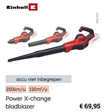 Promoties Einhell power x-change bladblazer - Einhell - Geldig van 08/03/2024 tot 31/08/2024 bij Multi Bazar