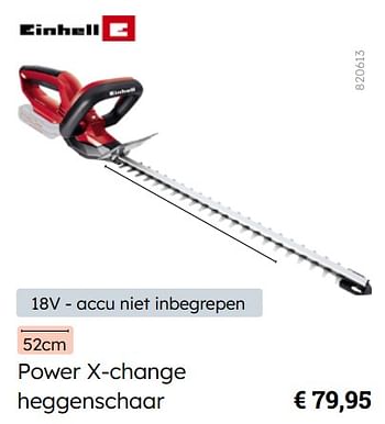 Promoties Einhell power x-change heggenschaar - Einhell - Geldig van 08/03/2024 tot 31/08/2024 bij Multi Bazar