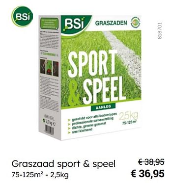 Promoties Graszaad sport + speel - BSI - Geldig van 08/03/2024 tot 31/08/2024 bij Multi Bazar