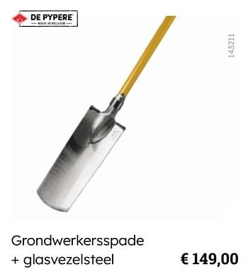 Promotions Grondwerkersspade + glasvezelsteel - De Pypere - Valide de 08/03/2024 à 31/08/2024 chez Multi Bazar