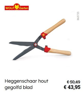 Promotions Heggenschaar hout gegolfd blad - Wolf Garten - Valide de 08/03/2024 à 31/08/2024 chez Multi Bazar