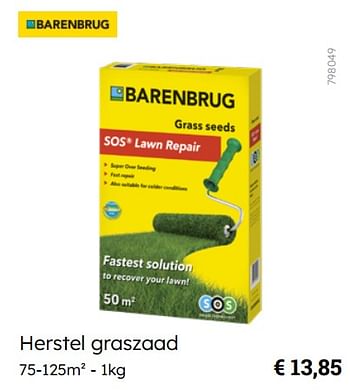 Promotions Herstel graszaad - Barenbrug - Valide de 08/03/2024 à 31/08/2024 chez Multi Bazar