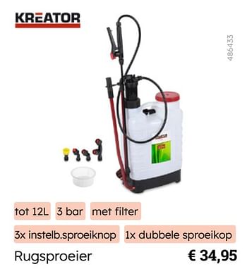 Promotions Kreator rugsproeier - Kreator - Valide de 08/03/2024 à 31/08/2024 chez Multi Bazar