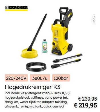 Promotions Kärcher hogedrukreiniger k3 - Kärcher - Valide de 08/03/2024 à 31/08/2024 chez Multi Bazar