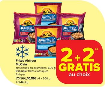 Promoties Frites classiques airfryer - Mc Cain - Geldig van 20/03/2024 tot 02/04/2024 bij Carrefour