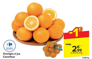 Promoties Oranges à jus carrefour - Huismerk - Carrefour  - Geldig van 20/03/2024 tot 02/04/2024 bij Carrefour