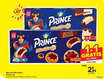 Promoties Biscuits mini stars prince lu - Lu - Geldig van 20/03/2024 tot 02/04/2024 bij Carrefour