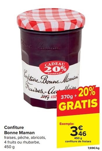 Promoties Confiture de fraises - Bonne Maman - Geldig van 20/03/2024 tot 02/04/2024 bij Carrefour