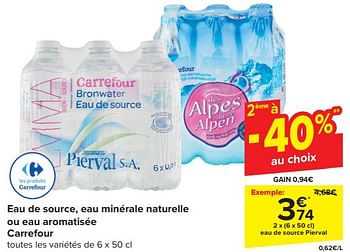 Promoties Eau de source pierval - Pierval - Geldig van 20/03/2024 tot 02/04/2024 bij Carrefour