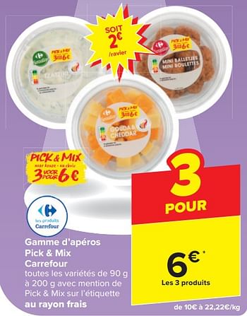 Promoties Gamme d’apéros pick + mix carrefour - Huismerk - Carrefour  - Geldig van 20/03/2024 tot 02/04/2024 bij Carrefour
