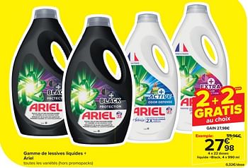Promotions Gamme de lessives liquides + ariel - Ariel - Valide de 20/03/2024 à 02/04/2024 chez Carrefour