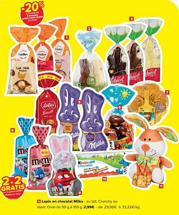 Promoties Lapin en chocolat milka - Milka - Geldig van 20/03/2024 tot 02/04/2024 bij Carrefour