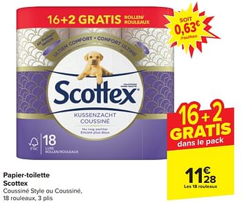 Promotions Papier-toilette scottex - Scottex - Valide de 20/03/2024 à 02/04/2024 chez Carrefour