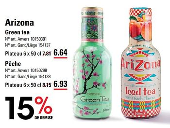 Promoties Arizona green tea - Arizona - Geldig van 14/03/2024 tot 30/03/2024 bij Sligro